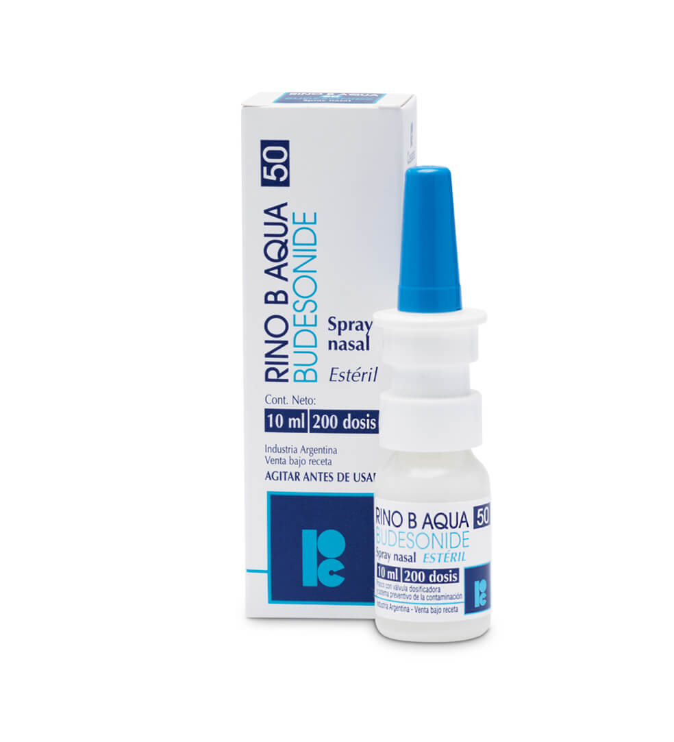 Rino B Aqua 50, 200 Dosis (Budesonida / Cloruro De Sodio) Suspensión En Spray 1 Mg/Ml