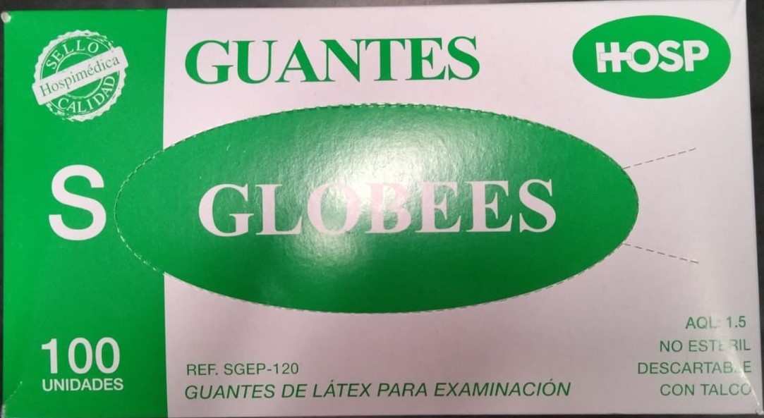 Guantes de Latex Talla S Bajo en Polvo x 100 unds