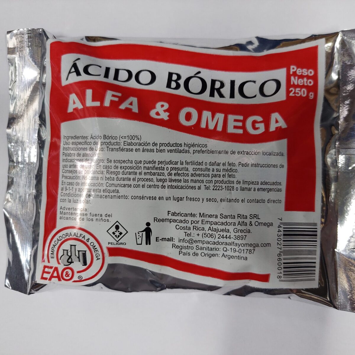 Acido Borico Paquete Individual de 250g