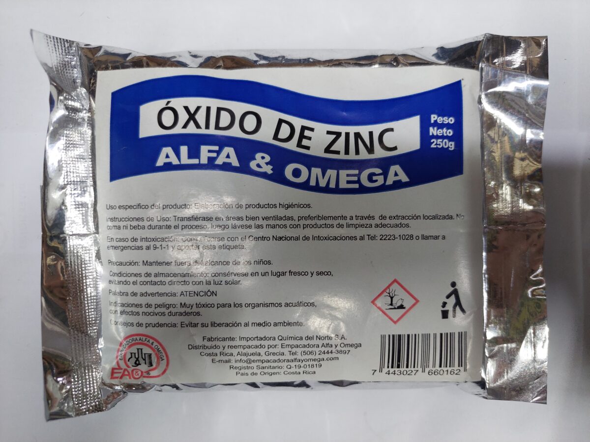 Oxido de Zinc Paquete Individual de 250g