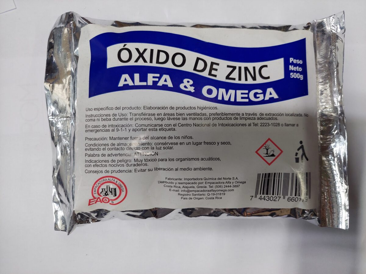 Oxido de Zinc Paquete Individual de 500g