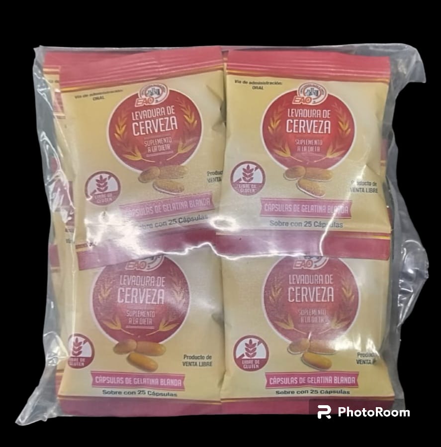 Levadura de Cerveza  Bolsa C/20 sobres de 25 cápsulas c/u