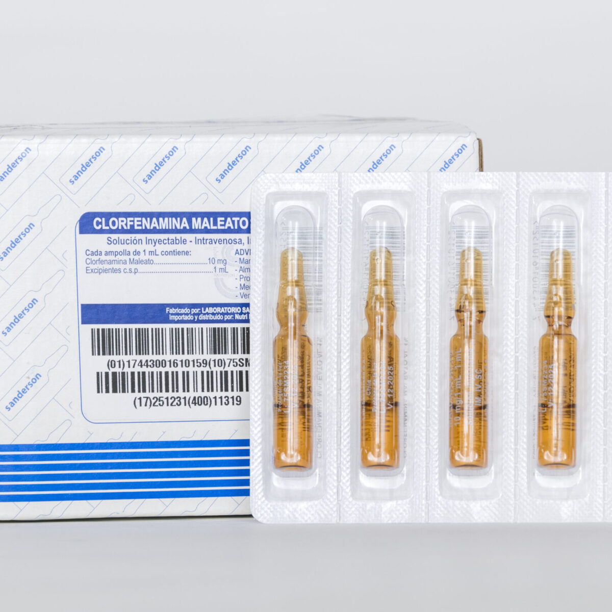 Clorfenamina maleato 1%. Sln iny amp x 1 ml caja x 50