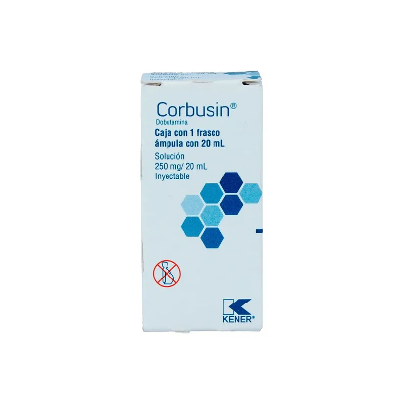 Corbusin Dobutamina 250 mg / 20 mL. Sln iny, fco amp x 20 ml, caja x 1