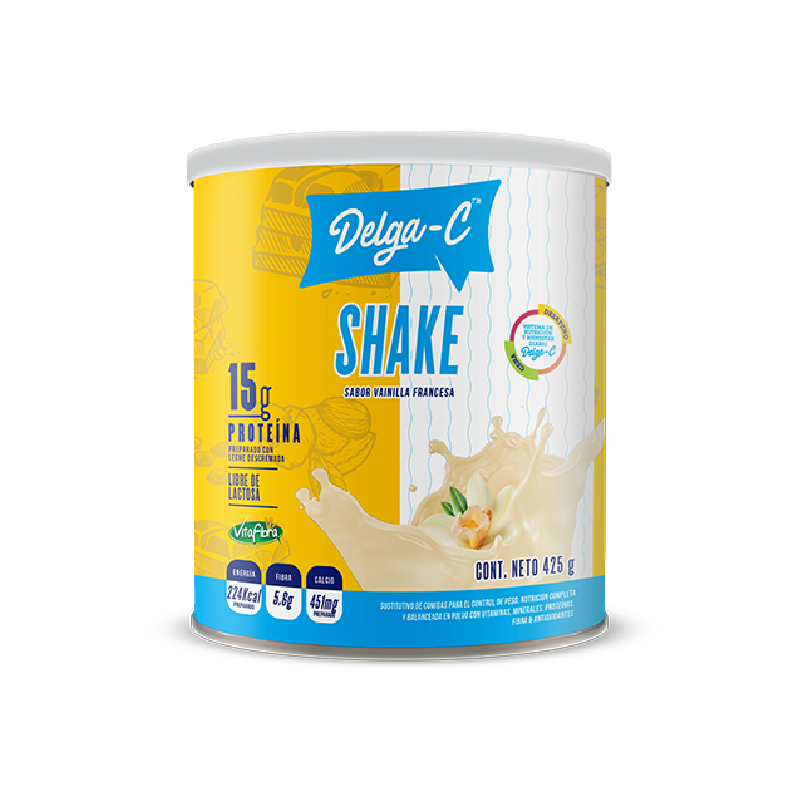 Delga-C Mezcla P/Bebida Vainilla 425G