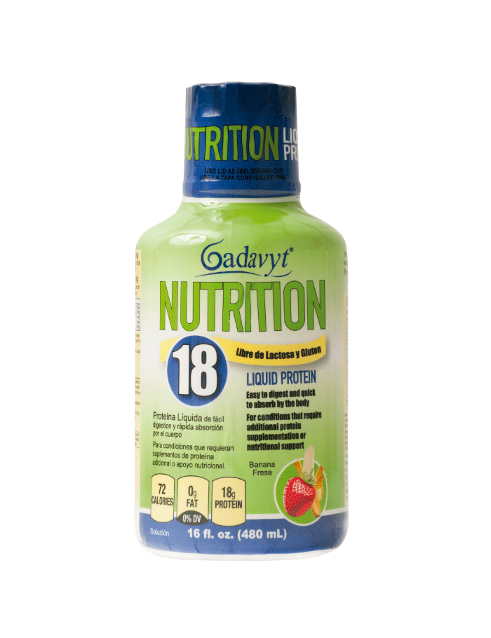 Gadavyt Nutrition 18 g sabor banano-fresa. Sln Oral x 480 ml